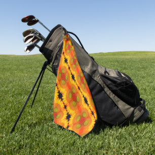 Sunflower Centre Up Close Abstract Floral Art    Golf Towel