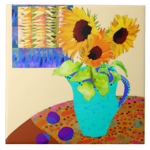 Sunflower Ceramic Kitchen Tile