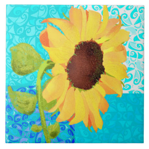 Sunflower Ceramic Kitchen Tile