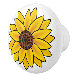 Sunflower Ceramic Knob