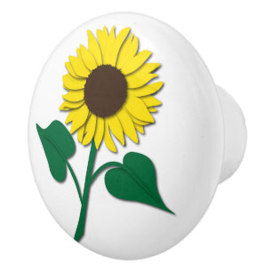 Sunflower Ceramic Knob