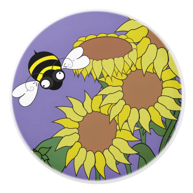 Sunflower Ceramic Knob (Front)