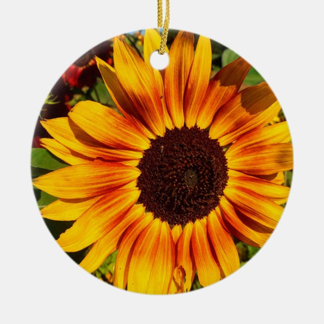 Sunflower Ceramic Tree Decoration (Front)