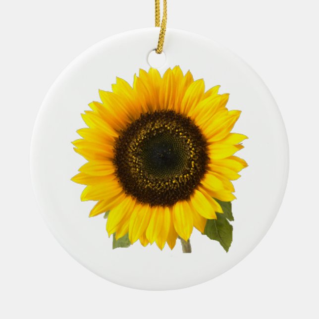 Sunflower Ceramic Tree Decoration (Front)