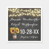 Sunflower Chalkboard Country Rustic Wedding