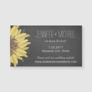 Sunflower Chalkboard Rustic Wedding Save The Date