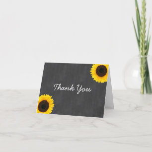 Sunflower Chalkboard Thank You Card