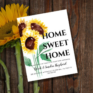 Sunflower Change of Address Postcard We’ve Moved