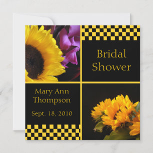 Sunflower & Checkers Bridal Shower Invitations