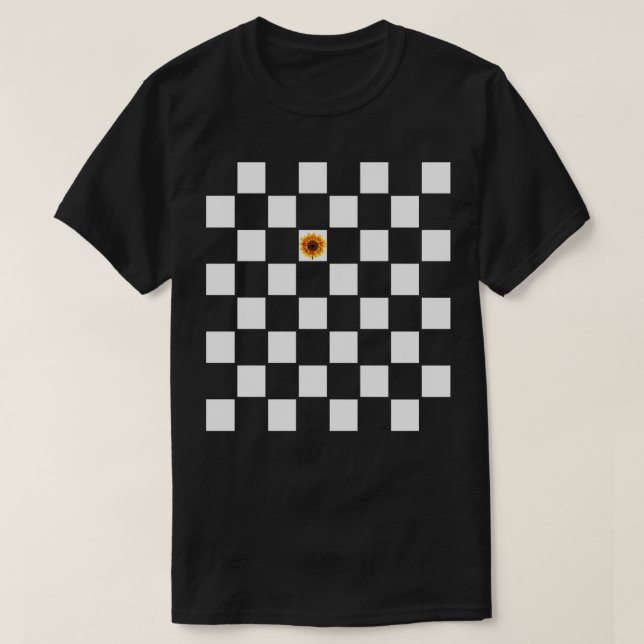 Sunflower Chequered Ska Music Punk T-Shirt (Design Front)