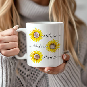 Sunflower Children   Grandchildren Photo Coffee Mug