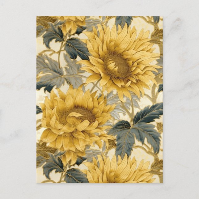 Sunflower Chiyogami  Postcard (Front)