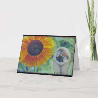 Sunflower Chow Puppy Card