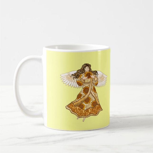 Sunflower Christian angel  Coffee Mug (Left)