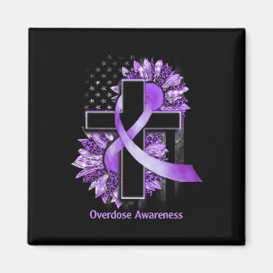 Sunflower Christian Cross Sunflower Overdose Aware Magnet