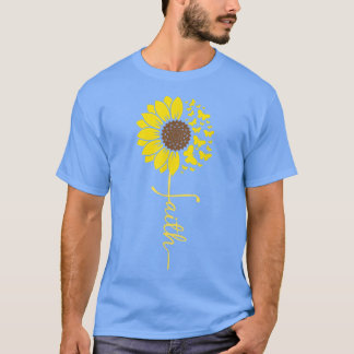 Sunflower Christian Faith butterfly womens T-Shirt