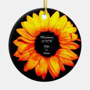 Sunflower Christmas Ceramic Tree Decoration