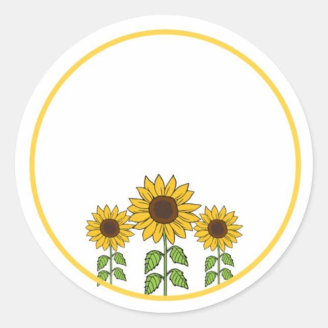 Sunflower Circle Trio Artwork Classic Round Sticker (Front)