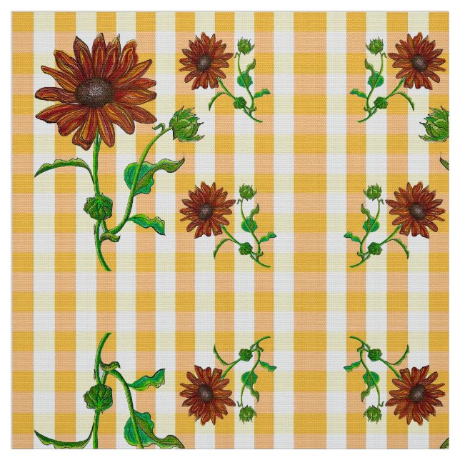 Sunflower Circles Fabric (Swatch)