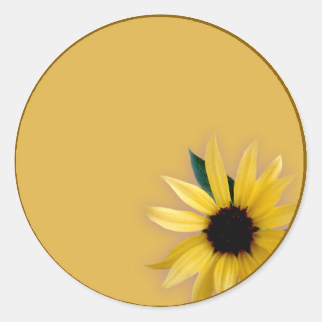 Sunflower Classic Round Sticker (Front)