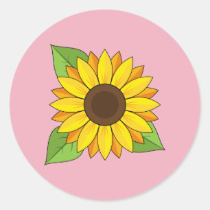 Sunflower Classic Round Sticker