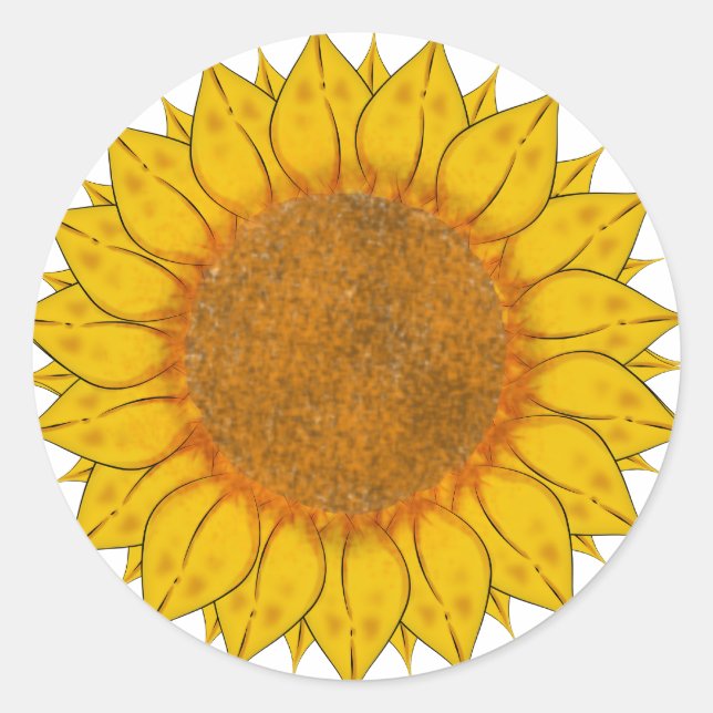 Sunflower Classic Round Sticker (Front)