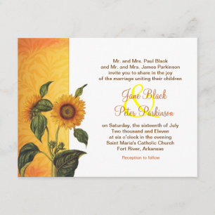 sunflower classic wedding invitation