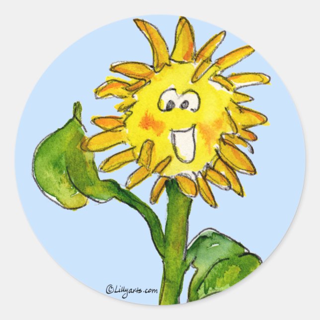Sunflower Clipart Sticker 4 (Front)