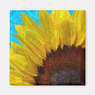 Sunflower close up magnet