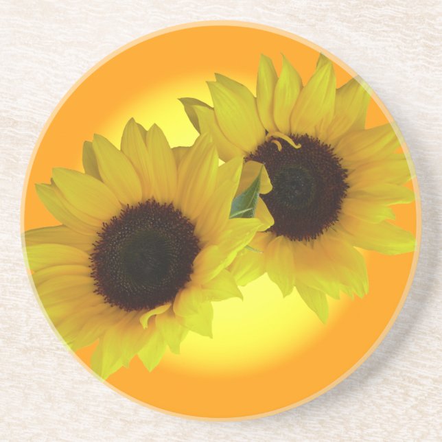Sunflower Coasters Cheerful Yellow Flower Gifts (Front)