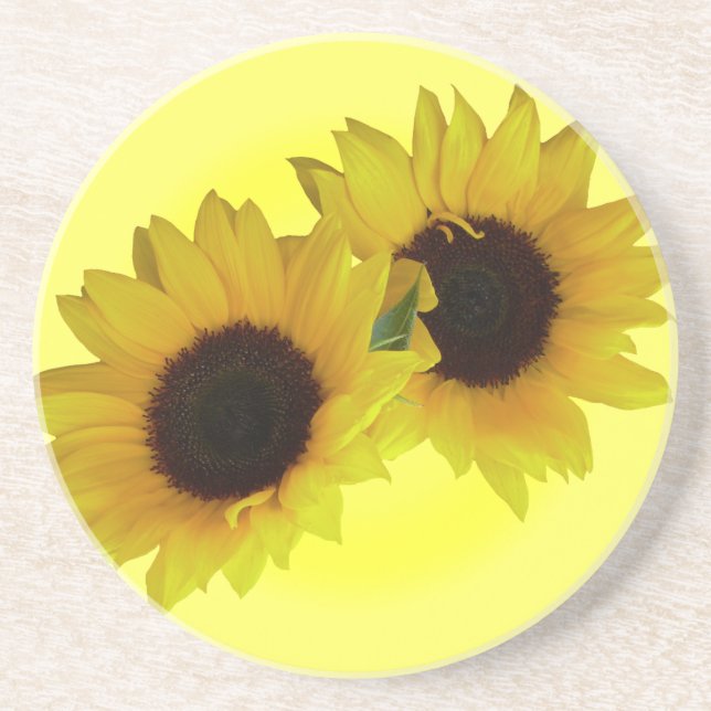 Sunflower Coasters Cheerful Yellow Flower Gifts (Front)