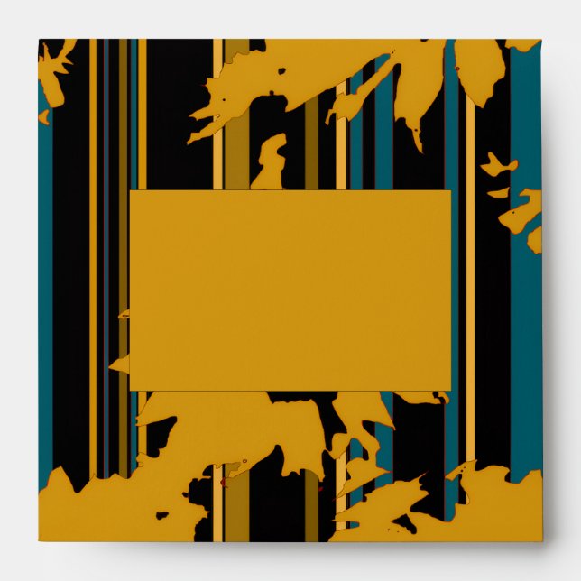 Sunflower Cobalt Blue Gold Modern Wedding  Envelope (Front)