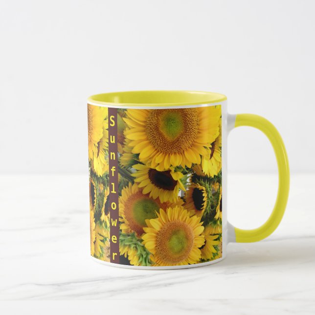 Sunflower Coffee Cup Sunshine Mug Personalise Name (Right)
