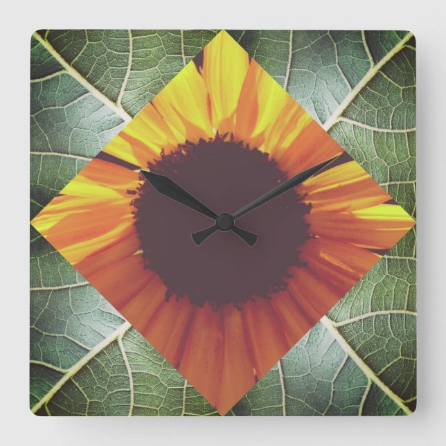 Sunflower Collage Wall Clock (Front)