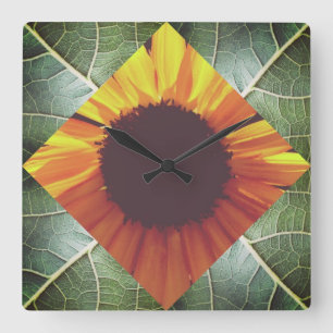 Sunflower Collage Wall Clock