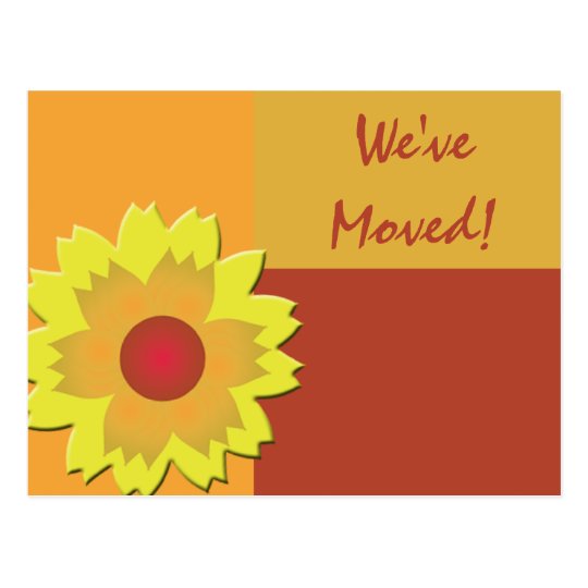 Sunflower Colour Block Change of Address Postcard