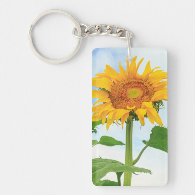Sunflower, community garden, Moses Lake, WA, USA Key Ring (Front)