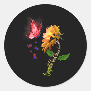Sunflower Congenital Heart Disease Awareness Classic Round Sticker