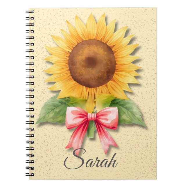 Sunflower Coquette Notebook Yellow Floral Journal (Front)