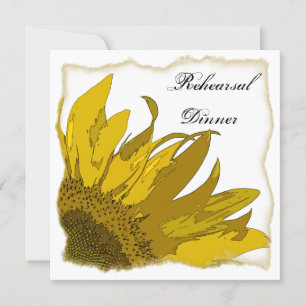 Sunflower Corner Wedding Rehearsal Dinner Invitation
