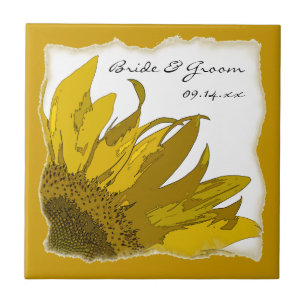 Sunflower Corner Wedding Tile