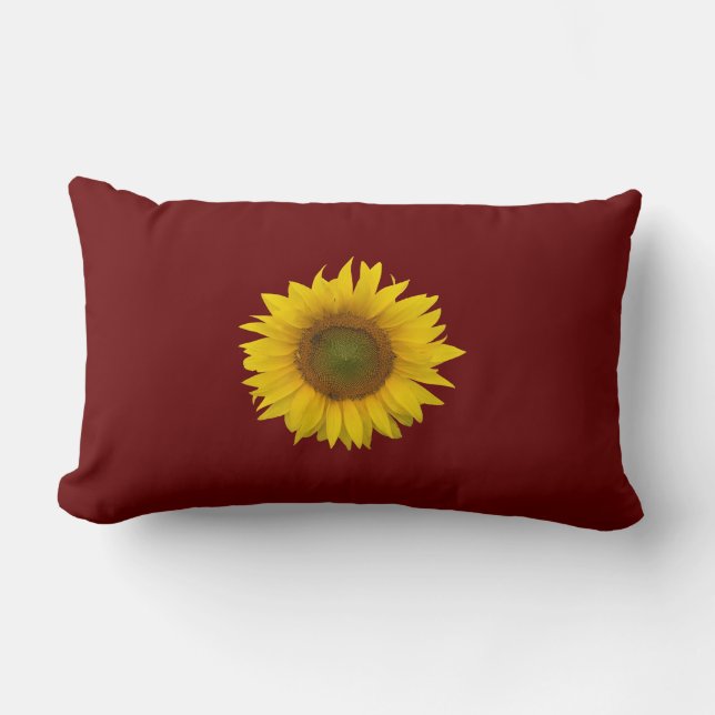 Sunflower Country Botanical Boho Lumbar Cushion (Front)