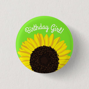 Sunflower Country Kids Birthday Party 3 Cm Round Badge