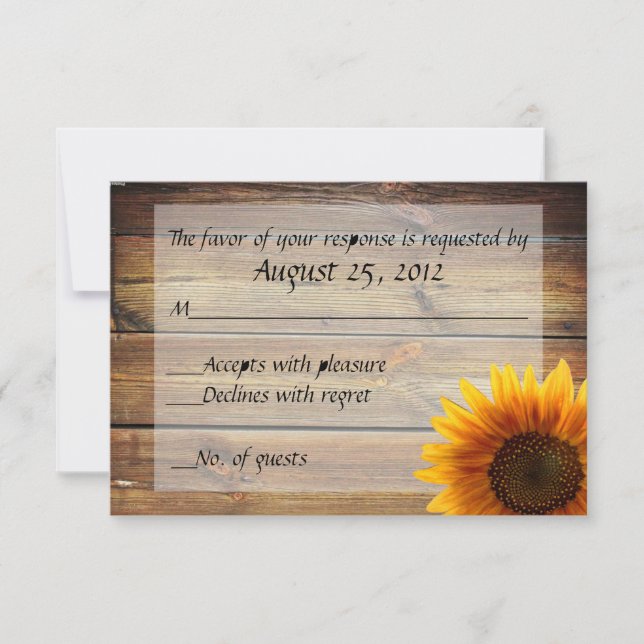 Sunflower Country RSVP card (Front)