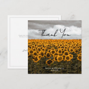 Sunflower Country Wedding Thank You Card
