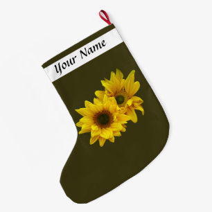 Sunflower Couple Arm in Arm Large Christmas Stocking