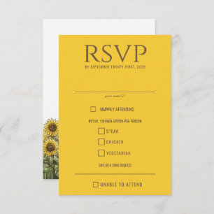 Sunflower Couple Food Choices RSVP Card