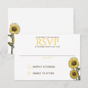 Sunflower Couple RSVP Card