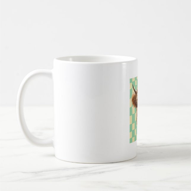 Sunflower Cow Png, Cute Highland Cow Coffee Mug (Left)