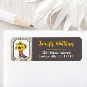 Sunflower, Cowboy Boot Bridal Shower Address